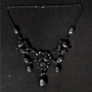Sophisticated Black Crystal Necklace